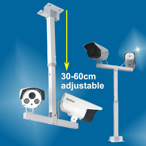 T Shaped Pole Double Camera Telescopic Bracket 30-60cm Adjustable Surveillance Security CCTV Lifting Support Flexible ► Photo 1/6