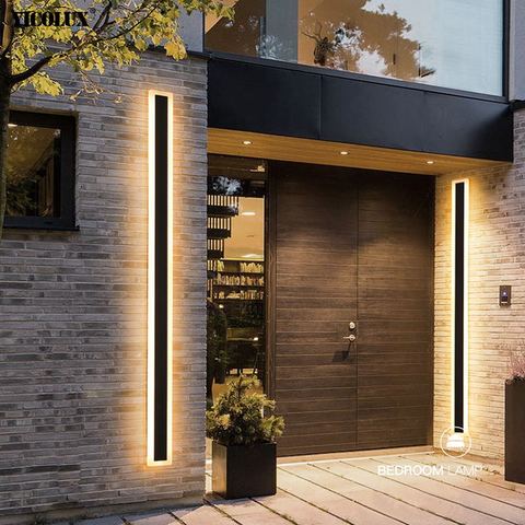 New Outdoor Waterproof Modern LED Wall Lights With Remote Living Room Bedroom Corridor Porch Black Indoor Lamp Lighting Dimmable ► Photo 1/1