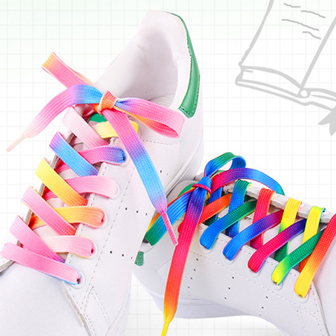 Rainbow Colorful Flat Shoelaces Fashion Printed Gradient Shoes Laces Accessories Outdoor Sneakers Shoelaces Canvas Bootlaces ► Photo 1/6