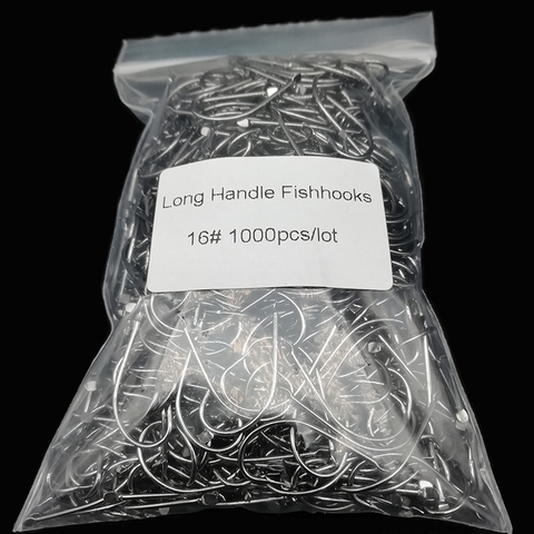 wholesale 1000 pieces/lot Long Shank Fishing Hook Jig Hooks 3#-17# Barbed High Carbon Steel Fishhooks Fishing Accessories Pesca ► Photo 1/5