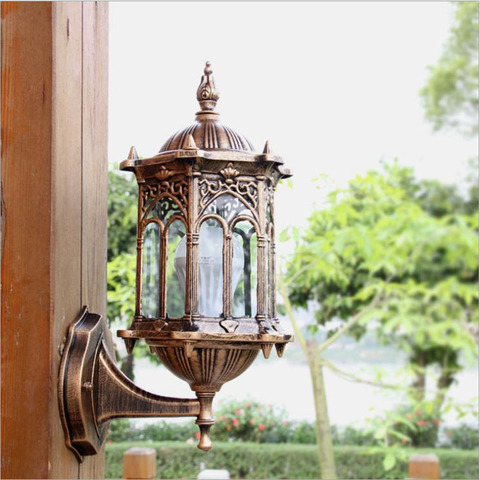 Aluminium Wall Lamp Garden Lantern Sconce E27 Outdoor Waterproof light Exterior Fixture lampu dinding antik Glass Shadelighting ► Photo 1/6