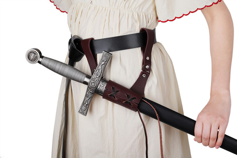 Medieval Leather Sword Belt Waist Sheath Scabbard Rapier Buckle