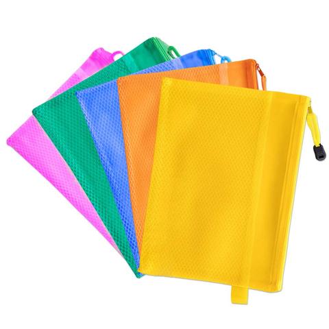 Paper Files Bag A5 Size Waterproof Zippered Mesh Office Document Cash Stationery Storage Folder Bags Organizer For School Office ► Photo 1/6