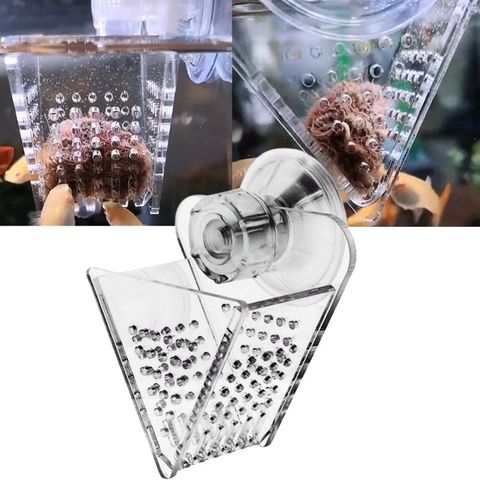 Aquarium Red Worm Feeder Fish Tank V-Shape Fish Feeding Cup Food Container Shrimp Feeder with Suction Cup ► Photo 1/6