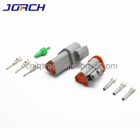5 Sets 3pin Deutsch DT Waterproof Male Female Electrical Connector plug DT04-3P DT06-3S with terminals ► Photo 1/5