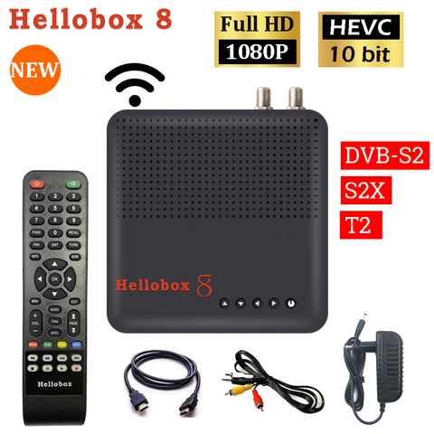 hellobox 8 Built-in WiFi DVBPlayer Auto-biss Auto-PowerVu wifi hellobox8 DVB-S2 S2X T2/C H.265 HEVC ► Photo 1/6