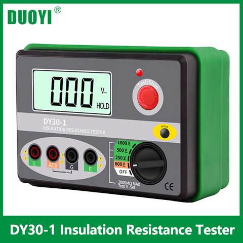 DUOYI DY30-1 Digital Insulation Earth Resistance Tester Meter 0-2000M 0hm Megohmmeter Voltmeter Car Circuit Test Megger Meter ► Photo 1/6