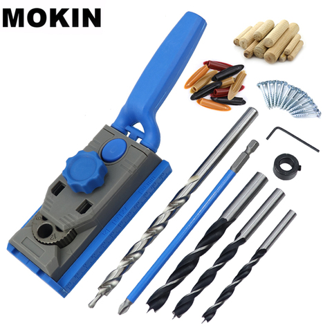 Multi Woodworking Doweling Jig Kit 6/8/10/12mm Pocket Hole Jig For Straight Inclined Hole Puncher Drill Guide Carpentry Tools ► Photo 1/6