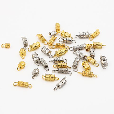 10/20pcs Cylinder Fasteners Buckles Closed Beading End Clasp Screw Clasps For DIY Bracelet Necklace Connectors Jewelry Making ► Photo 1/6