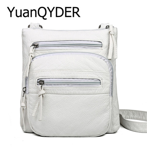 Small Soft Bag Casual Women Bag Purse Wash White Leather Shoulder Bag Handbag Adjustable Women Pocket Bag Ladies Messenger Bag ► Photo 1/6