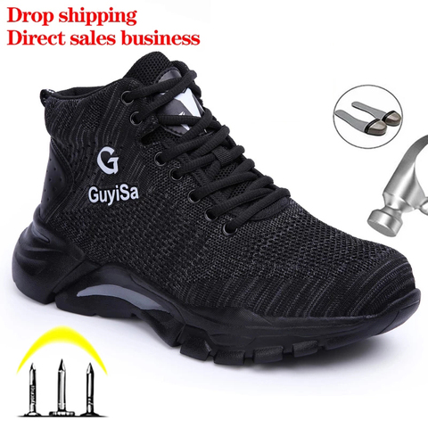 Lightweight Safety Shoes Men Winter Shoes 2022 New Work Safety Boots Male Steel Toe Shoes Anti-puncture Work Sneakers Men Boots ► Photo 1/6