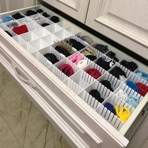 2PCS Drawer Dividers Organizers Adjustable Cabinet Storage Clothes