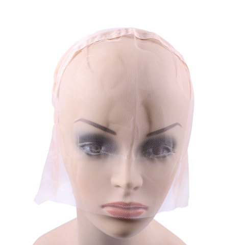 1Pc Beige Full Lace Wig Cap Base For Making Full  Hand Made Wigs With Adjustable Straps Glueless Weaving Cap Customize Hairnets ► Photo 1/5
