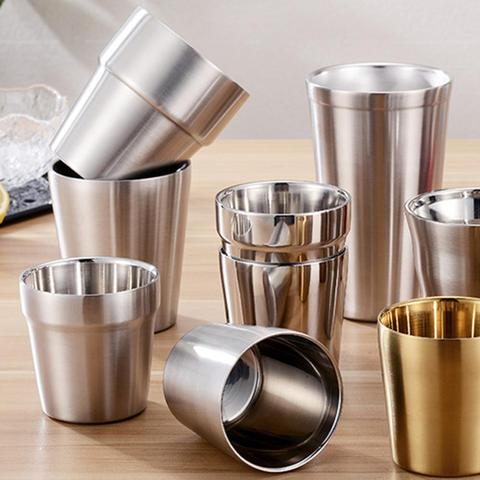 175/260/300/480ml Double Layer Stainless Steel Beer Cup Bar Party Coffee Mug double-layer cup shatter-resistant drink cup beer ► Photo 1/6