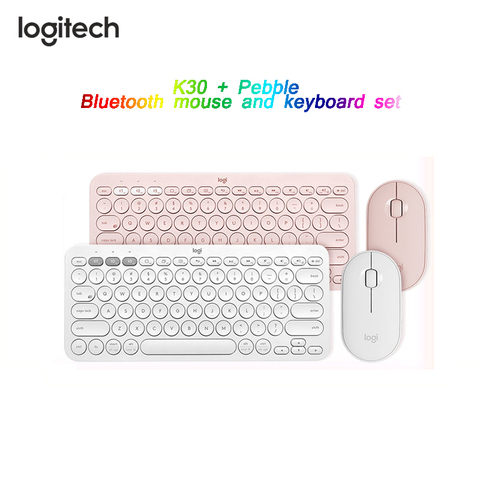 Logitech K380 wireless Bluetooth keyboard and mouse set keyboard mute keyboard and mouse set K380 black + Pebble black ► Photo 1/6
