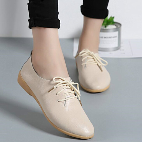 Genuine Leather Summer Loafers Women Casual Shoes Moccasins Soft Pointed Toe Ladies Footwear Women Flats Shoes Female yui8 ► Photo 1/6