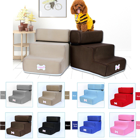 Hot Dog House Dog Stairs Pet 3 Steps Stairs for Small Dog Cat Pet Ramp Ladder Anti-slip Removable Dogs Bed Stairs Pet Supplies ► Photo 1/6