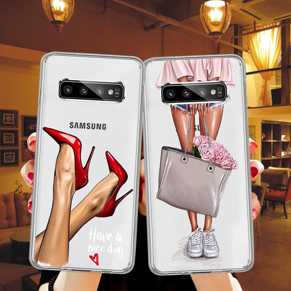 Buy Online Fashion Girl Woman Phone Case For Samsung Galaxy S6 S7 Edge S8 S9 S10 Plus Lite Note 8 9 10 M10 M M30 Plus Pro Cover Coque Alitools