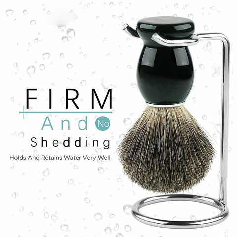 Anbbas Genuine Badger Bristle Hair Brush Shaving Holder Stainless Steel 2in1 Present for Men Wet Perfect Shaving ► Photo 1/6
