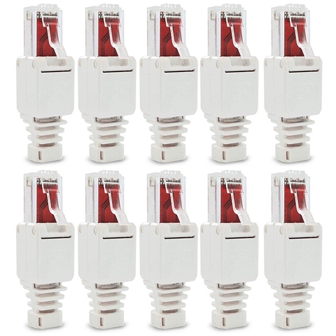 10 x Network Connectors Tool-Free RJ45 CAT6 LAN UTP Cable Plug Without Tools Cat5 Cat7 Installation Cable Patch Cable CNIM Hot ► Photo 1/6