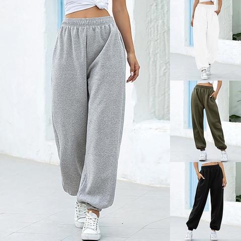 Women Pockets High Waist Ankle Tied Thick Long Sweatpants Sports Pants Trousers Nylon Polyester Spandex Thick Regular Pockets ► Photo 1/1