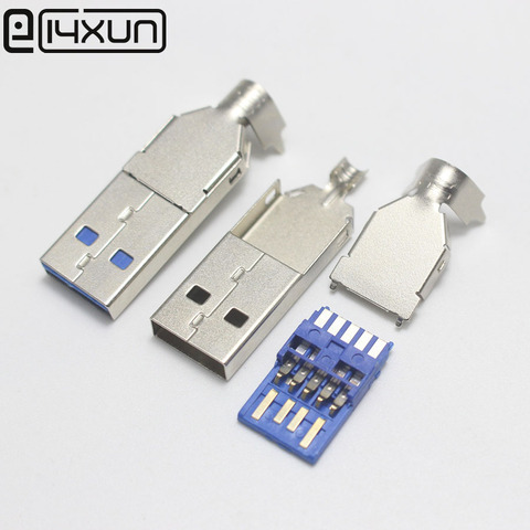 2/5/10pcs/lot DIY USB 3.0 male connector jack soldering type socket 3 in 1 for DIY USB 3.0 Cable ► Photo 1/4