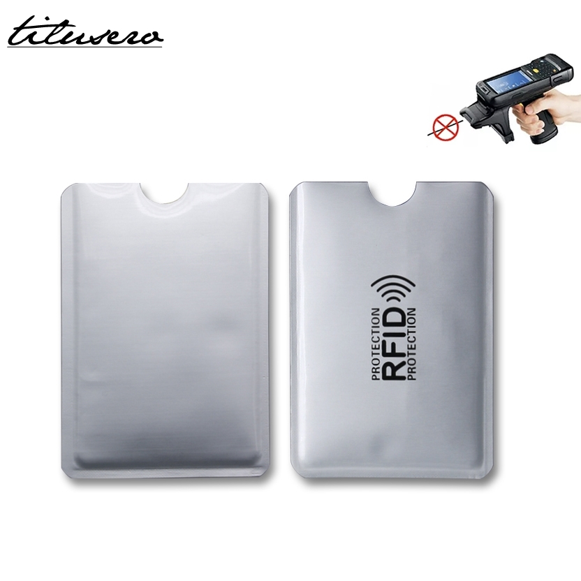 Men Anti Rfid Wallet Blocking Reader Lock Bank Card Holder Id Bank Card  Case Protection Metal Credit NFC Holder Aluminium 6*9cm
