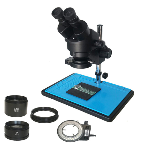 Ship from Russian Big Table Zoom 3.5x-90x Industrial Binocular Stereo Microscope Magnification +56 Adjustable LED Lights Kits ► Photo 1/6