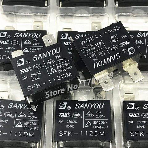 Free shipping 10Pcs/lot 100% New Original SANYOU relay SFK 112DM SFK-112DM 12V 20A 250VAC 4Pin Air conditioner relay Power Relay ► Photo 1/4