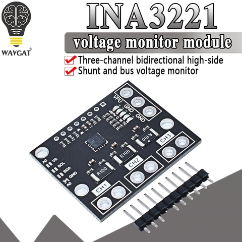 INA3221 Triple-Channel Module, High-Side Measurement, Shunt and Bus Voltage Monitor with I 2C- and SMBUS-Compatible Interface ► Photo 1/6