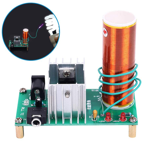 Mini Tesla Coil DIY Kit DC 15-24V 15W Tesla Music Coil Plasma Speaker Electronic Kit Arc Plasma Scientific Toy ► Photo 1/6