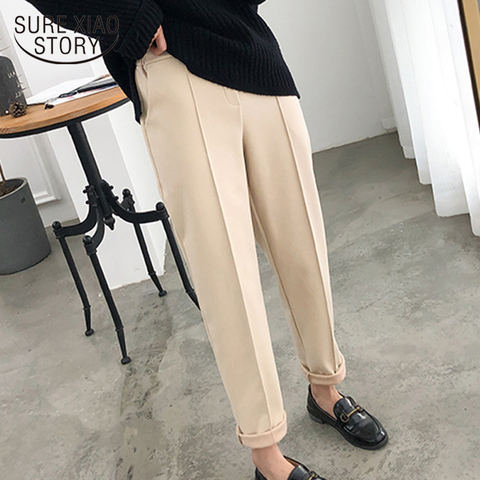 Women Pants Thicken Pencil Pants Female Work Suit Pant 2022 Autumn Winter Plus Size OL Style Loose Wool Trousers Capris 6648 50 ► Photo 1/6