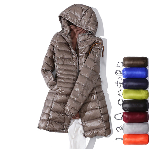 7XL Plus size Long Down Jacket Women Winter Ultra Light Down Jacket Women With Hooded Down Coat Female Big Size Coats ► Photo 1/6