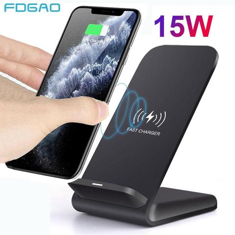 15W Qi Wireless Charger Stand For iPhone 12 Mini 11 Pro XS MAX XR X 8 Samsung S20 S10 Fast Charging Dock Station Phone Charger ► Photo 1/6