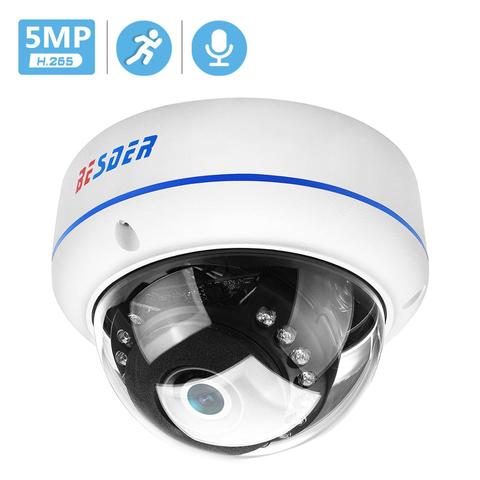 BESDER H.265 5MP 4MP 2M IP Camera Audio Vandalproof IR Night Dome Security CCTV Camera ONVIF FTP Email Alert Motion Detect IPC ► Photo 1/6