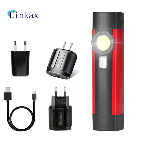 Linkax Mini Portable UV Flashlight Ultraviolet 395nm LED Flashlight COB Magnetic USB Rechargeable 4 mode Work light torch ► Photo 1/6