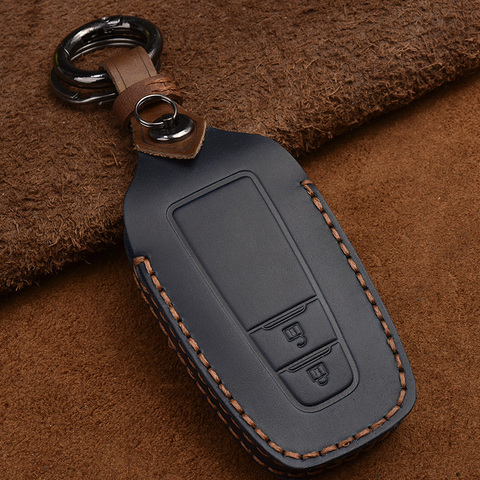 Crazy Horse Leather Car Key Case For Toyota Prius CHR C-HR Camry 2017 2022 Remote Protect Cover Keychain Bag Auto Accessory ► Photo 1/5