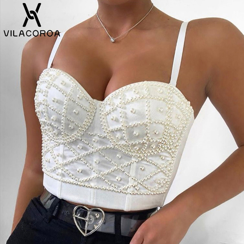 Corset Gothic sexy Camisole Top Women Solid Fashion High Waist Slim Crop Top Woman Party Temperament Commute Camisole Female Top ► Photo 1/6