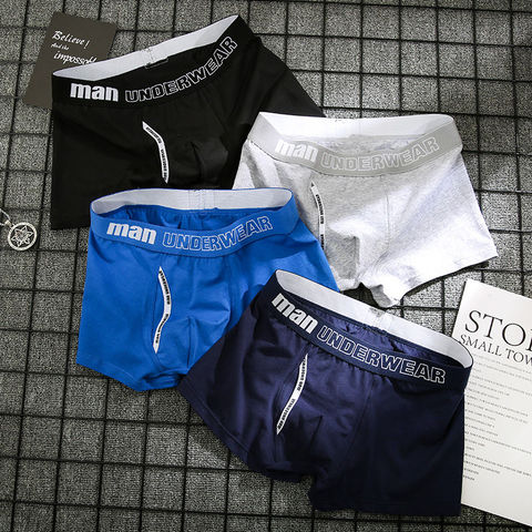 4pcs Male Panties Cotton Men's Underwear Boxers Breathable Man