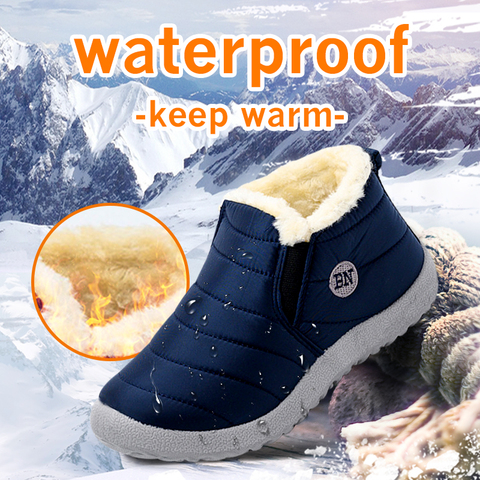 MCCKLE Snow Boots Women Shoes Warm Plush Fur Ankle Boots Winter Female Slip On Flat Casual Shoes Waterproof Ultralight Footwear ► Photo 1/6
