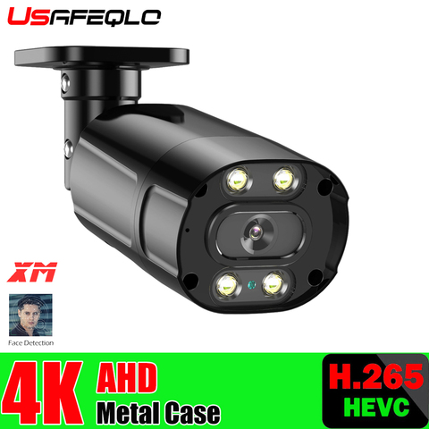 4Pcs Array Leds 4K 8mp Waterproof IP66 Black Full Metal Bullet Surveillance AHD CCTV Camera XM Sensor Support Face Detection DVR ► Photo 1/6