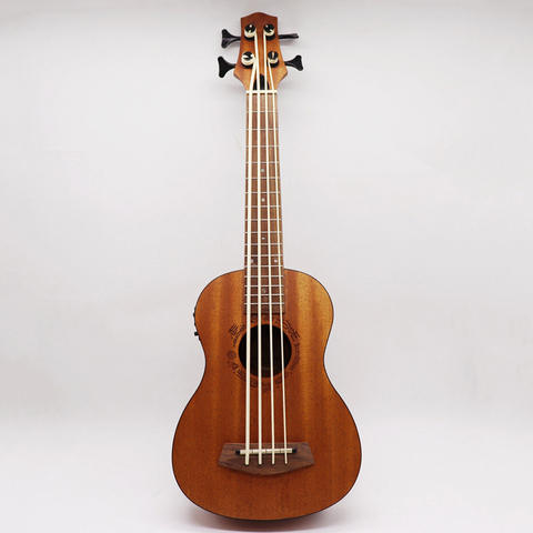 30 inch electric ukulele bass guitar full okoume wood guitar body natural color 4 string mini uk bass guitar children gift ► Photo 1/6