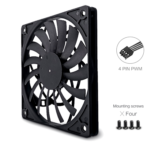 FANNER F12012 120*120*12MM Super thin radiator fan water cooling cabinet exhaust fan 4 pin pwm adjust speed ► Photo 1/5