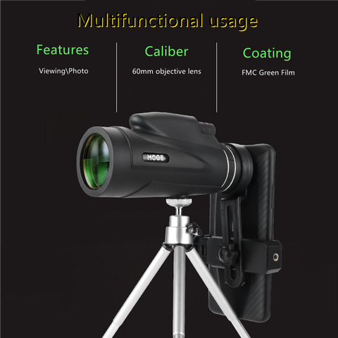 50*60 Powerful Monocular Telescope Night Vision Telescope Pocket With Smartphone Holder Suitable For Hiking Camping Tourism ► Photo 1/5