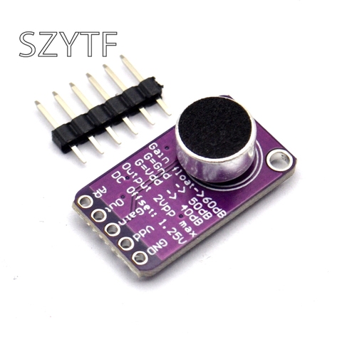 GY-MAX9814 Microphone AGC Amplifier Board Module Auto Gain Control for Arduino Programmable Attack and Release Ratio Low THD ► Photo 1/6