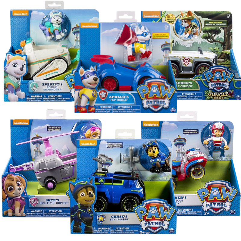 Price history & Review on Genuine Paw Patrol Set Toy Car Everest Apollo Tracker Ryder Skye Scroll Action Figure Anime Model Toys for Children | AliExpress Seller Purple grape