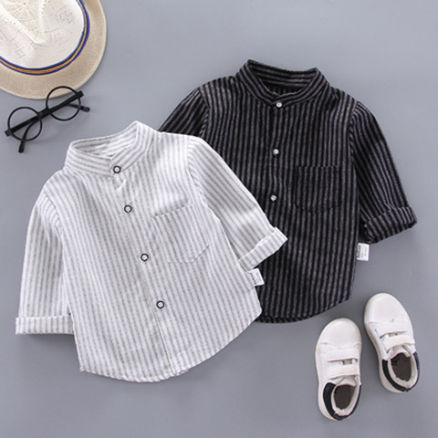 IENENS Spring Thin Shirts Baby Boys Long Sleeve Striped Print Shirts Kids Tops Tees Shirts Casual Blouse ► Photo 1/6