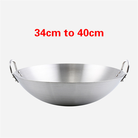 Chinese Traditional Iron double ear chef fry wok stainless steel Wok Gas Cooker Wrought Iron Kitchen Cookware wok pan wok burner ► Photo 1/6