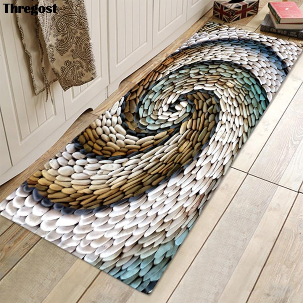 Water Absorption Bath Mats Anti-Slip Bathroom Rug Beach Shell Printed  Entrance Doormat Marine Pattern Bedroom Kitchen Carpet