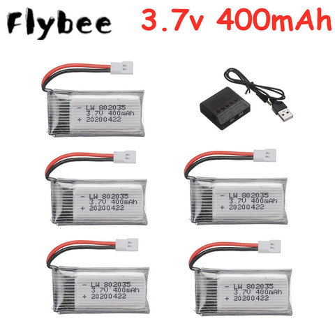 3.7V 400mAh Lipo Battery For H107 H31 KY101 E33C E33 U816A V252 H6C RC Drone Spare Parts 3.7v 802035 Battery Charger Set ► Photo 1/3